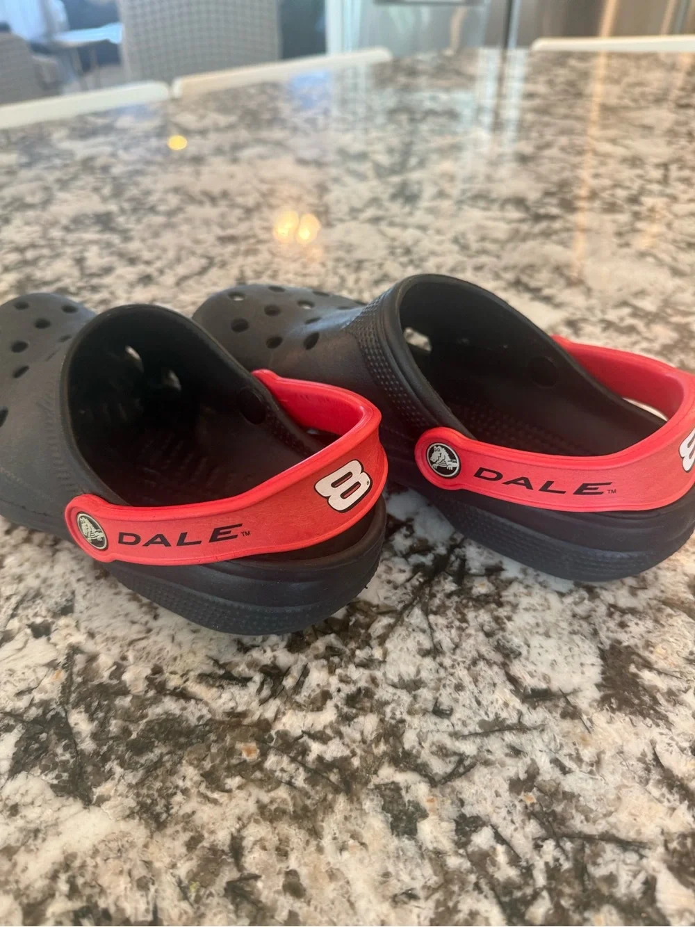 Youth 4-6 Black and Red Dale Earnhardt Jr Crocs